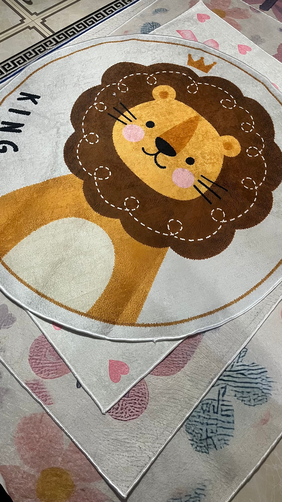 Tapis Enfant Rond King Lion