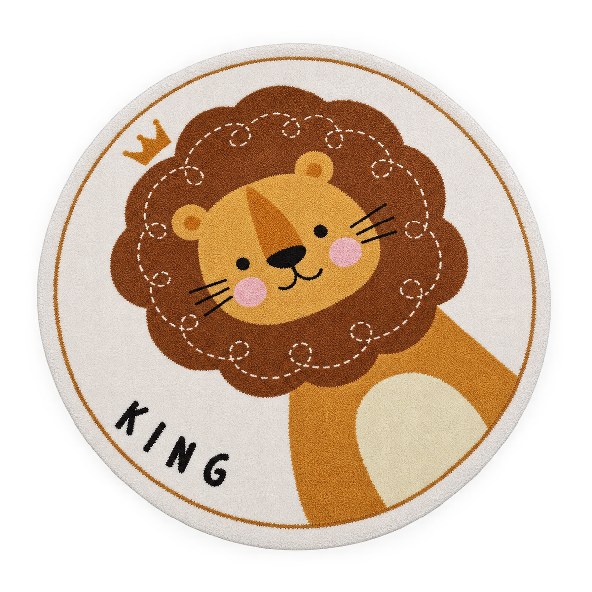 Tapis Enfant Rond King Lion